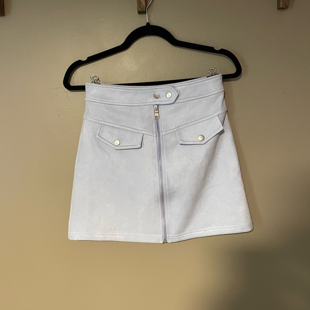Tiger Mist blue suede skirt